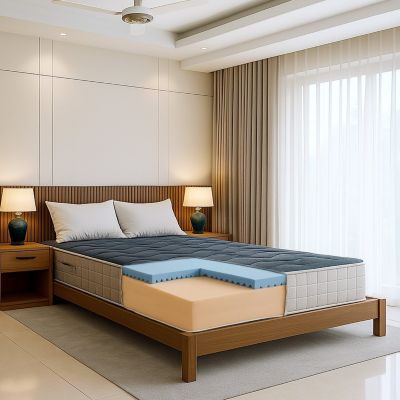 The White Stone Matelas 160x190 cm en Mousse à Mémoire, Hauteur 25 cm