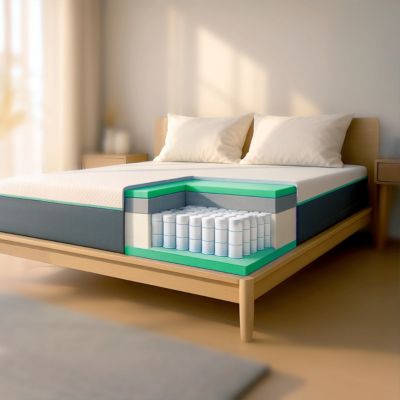 The White Stone Matelas 160x190 en Memory Foam et Ressorts Ensachés