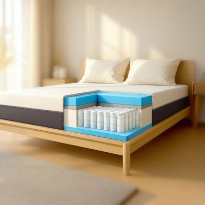 The White Stone Matelas 160x190 Memory Foam et Mousse Haut 22 cm