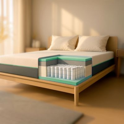 The White Stone Matelas 160x190 Ressorts et Mousse à Mémoire de Forme