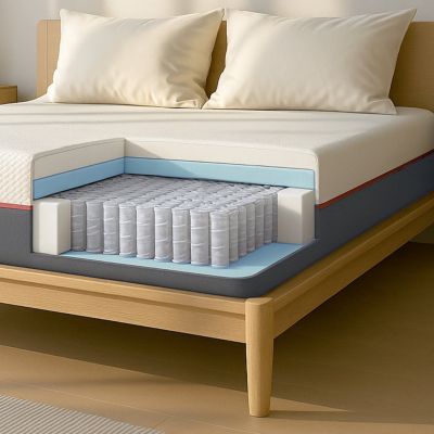 The White Stone Matelas 80x190 Ressorts Ensachés et Memory Foam