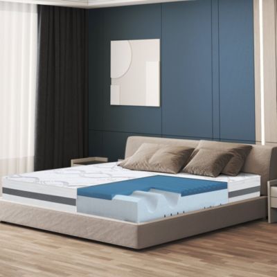 The White Stone Matelas en Mousse à Mémoire de Forme 160x190 cm Hauteur 22 cm