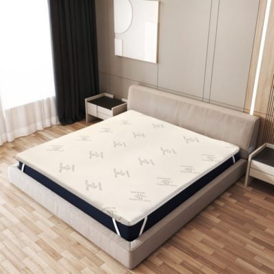 The White Stone Surmatelas 180x200 cm en Latex Naturel, Déhoussable 5 cm