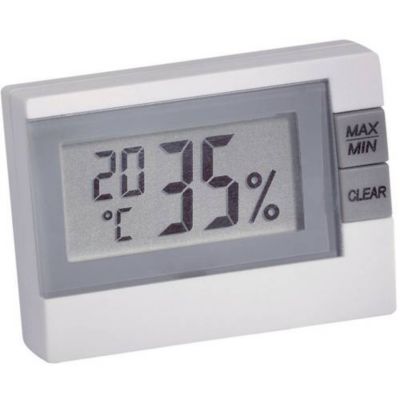 Thermo-hygromètre compact TFA Dostmann 30.5005 blanc - affichage LCD et valeurs min/max