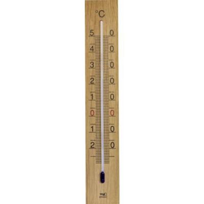 Thermomètre analogique intérieur-extérieur en chêne 12.1059.01 - boîtier massif, grande échelle
