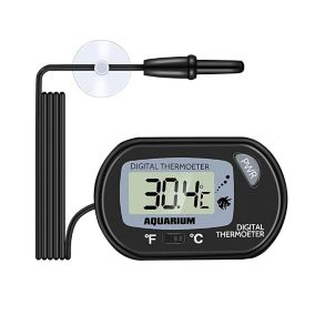 Thermomètre d'aquarium Thermomètre à eau numérique LCD avec sonde et ventouse Thermomètre de température de l'eau pour aquarium A
