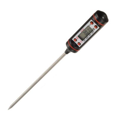 Thermomètre de cuisine à sonde numérique Idéal pour viande/vin/confiture et autres aliments noir