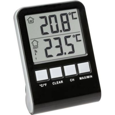 Thermomètre de piscine sans fil PALMA 30.3067.10 - noir, affiche eau et intérieur