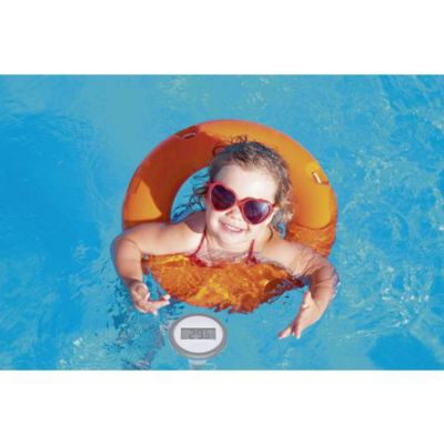Thermomètre de piscine sans fil PALMA 30.3067.10 - noir, affiche eau et intérieur