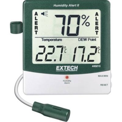 Thermomètre hygromètre avec alarme et sonde externe Extech 445815, affichage point de rosée, alarme programmable