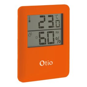 Thermomètre hygromètre magnet orange Otio