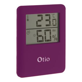 Thermomètre hygromètre magnet violet Otio