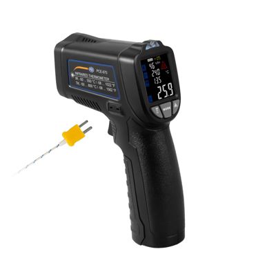 Thermomètre infrarouge avec pointeur laser et thermocouple de type K, émissivité réglable
