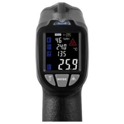 Thermomètre infrarouge avec pointeur laser et thermocouple de type K, émissivité réglable