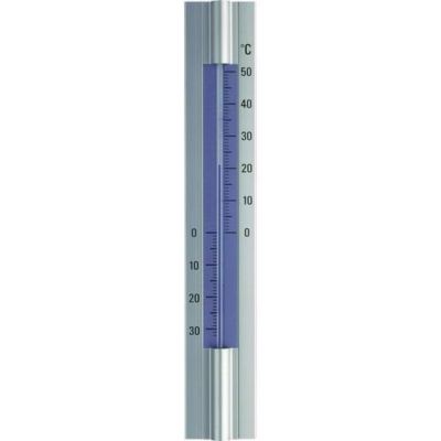 Thermomètre intérieur et extérieur TFA Dostmann 12.2045 - boîtier aluminium argent, affichage gradué bleu