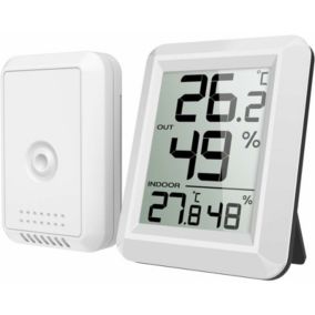 Thermomètre Intérieur et Extérieur, Thermomètre Connecté avec Capteur Extérieure sans Fil, Thermomètre Hygrometre Numérique avec