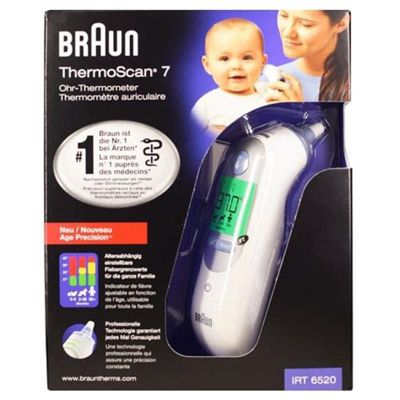 Thermomètre médical infrarouge Braun IRT 6520 Thermoscan 7 avec pointe préchauffée pour un confort optimal