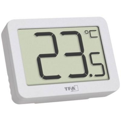 Thermomètre numérique intérieur TFA Dostmann 30.1065.02 blanc, compact et magnétique