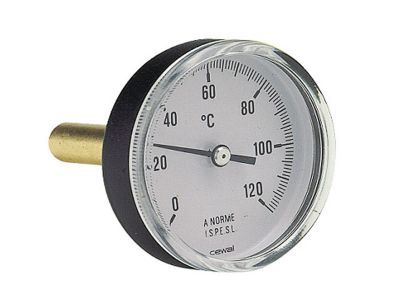 Thermomètre à cadran à dilatation de liquide Somatherm avec tube plongeur L.50 mm Ø80mm