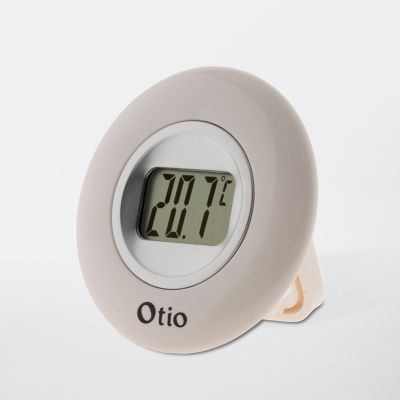 Horloge Ø 170 mm - Etanche IP54 - ABS blanc - Verre minéral - Thermomètre  LCD - Sur pile