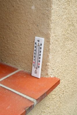 Thermomètre en plastique Jany France blanc