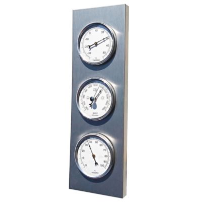 Station météo mécanique extérieure en métal laqué - Thermomètre /  Hygromètre / Baromètre
