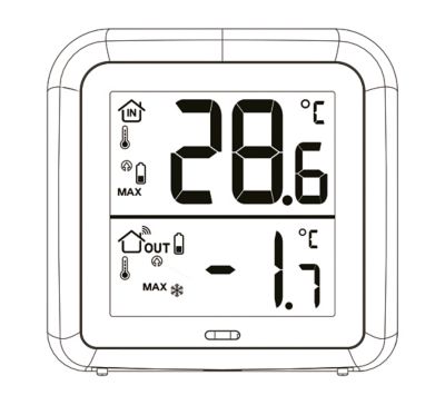 Thermomètre Hygromètre haute précision à sonde sans fil Otio gris anthracite