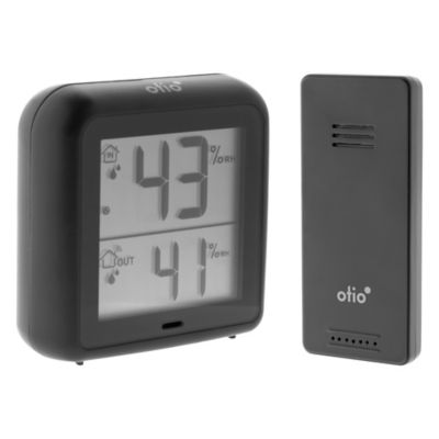 Thermomètre Hygromètre haute précision à sonde sans fil Otio gris anthracite