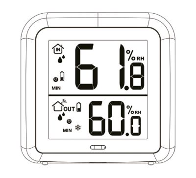 Thermomètre Hygromètre haute précision à sonde sans fil Otio gris anthracite