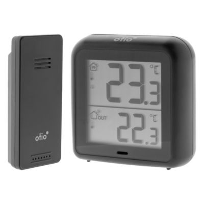 Thermomètre Hygromètre haute précision à sonde sans fil Otio gris anthracite