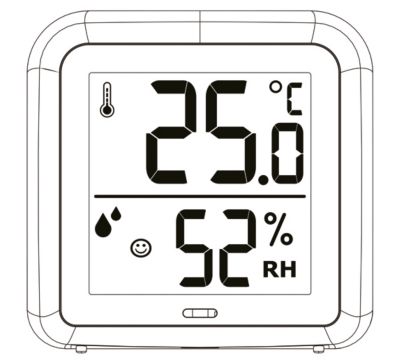 Thermomètre/hygromètre numérique - plage de température 0 à 50 °C - plage d'humidité 1 à 99 % - couleur blanc - Otio 936073