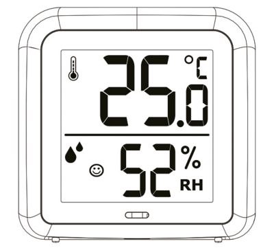 Thermomètre/hygromètre numérique - plage de température 0 à 50 °C - plage d'humidité 1 à 99 % - couleur gris - Otio 936073