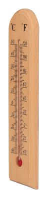 Thermomètre intérieur/extérieur analogique en bois