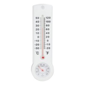 Thermomètre intérieur/extérieur fonction hygromètre analogique Otio blanc