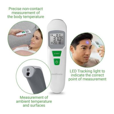 Thermometre - MEDISANA - TM 760 - Sans contact - Mesure précise viseur LED - Signal sonore - Mémoires - Dispositif medical cer