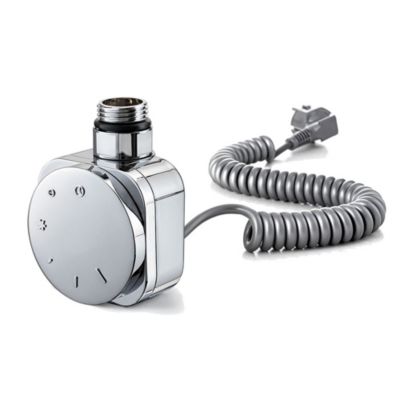 Thermostat avec résistance SÈCHE-SERVIETTES rond 600W, finition chrome brillant, en ABS Kibath