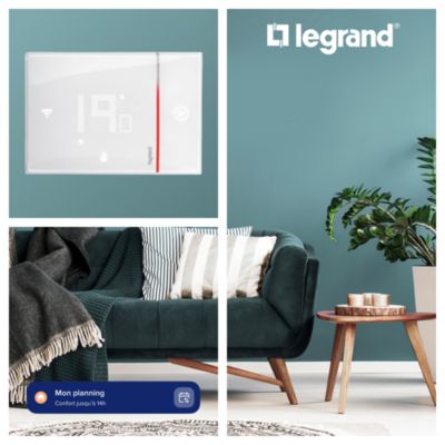 Thermostat d'ambiance connecté Smarther with Netatmo Legrand blanc en saillie