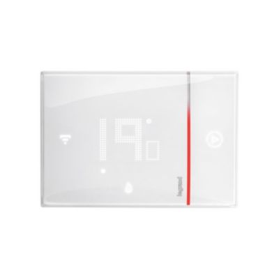 Thermostat d'ambiance connecté Smarther with Netatmo Legrand blanc en saillie