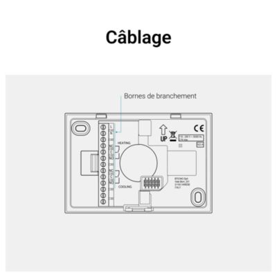 Thermostat d'ambiance connecté Smarther with Netatmo Legrand blanc en saillie