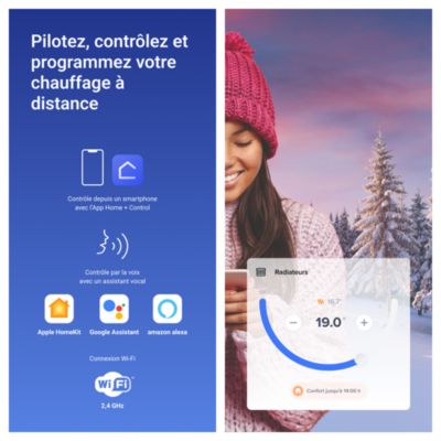 Thermostat d'ambiance connecté Smarther with Netatmo Legrand blanc