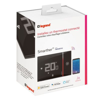 Thermostat d'ambiance connecté Smarther with Netatmo Legrand noir