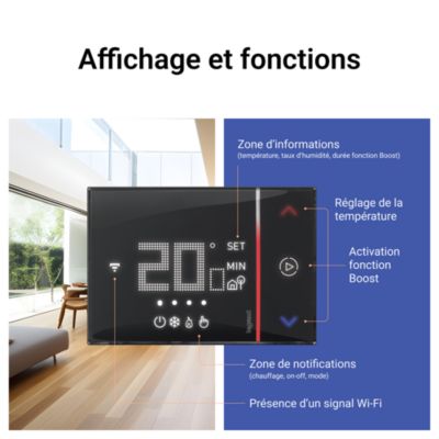 Thermostat d'ambiance connecté Smarther with Netatmo Legrand noir