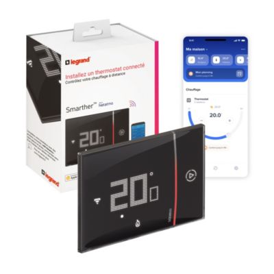 Thermostat d'ambiance connecté Smarther with Netatmo Legrand noir