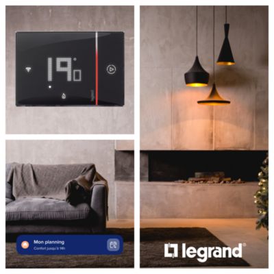 Thermostat d'ambiance connecté Smarther with Netatmo Legrand noir