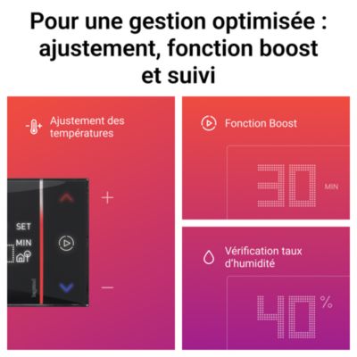 Thermostat d'ambiance connecté Smarther with Netatmo Legrand noir