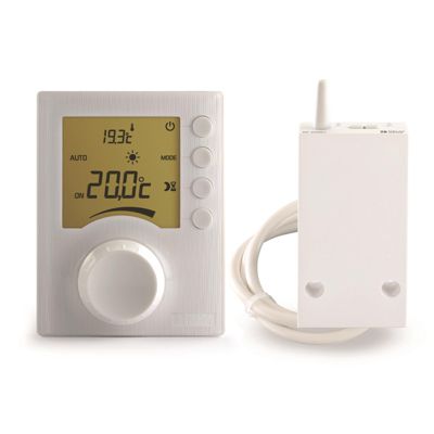 Thermostat d'ambiance radio pour chaudière ou pompe à chaleur non réversible TYBOX 33 - Boîtier d'ambiance + récepteur