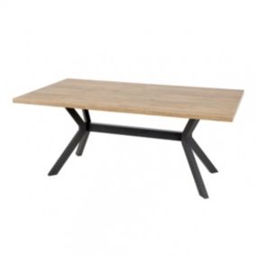 THIBAULT - Table Repas Allongeable 180-230 cm Effet Bois et Béton