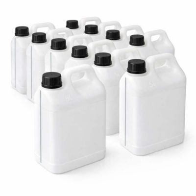 Ti'Pi - Lot de 12 jerricans vides 5L - Qualité alimentaire et compatible liquides aqueux agressifs - Avec ligne de visibilité