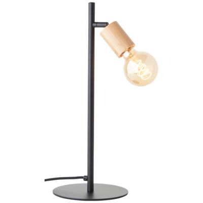 TIFFANY Lampe à poser E27 28W - noir/naturel - métal/bambou - ampoule non incluse