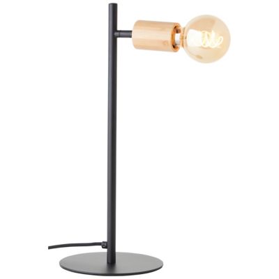 TIFFANY Lampe à poser E27 28W - noir/naturel - métal/bambou - ampoule non incluse